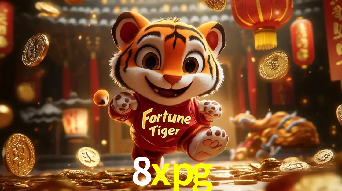 O alegre personagem do Fortune Tiger correndo sobre um caminho de moedas de ouro, simbolizando os grandes prêmios e a diversão do popular jogo de slot do 8xpg.